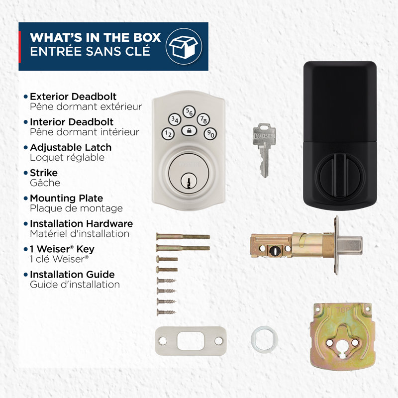 Elements Traditional Keypad Electronic Deadbolt, Satin Nickel