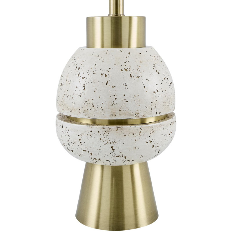 Kelemen Table Lamp, White/Gold