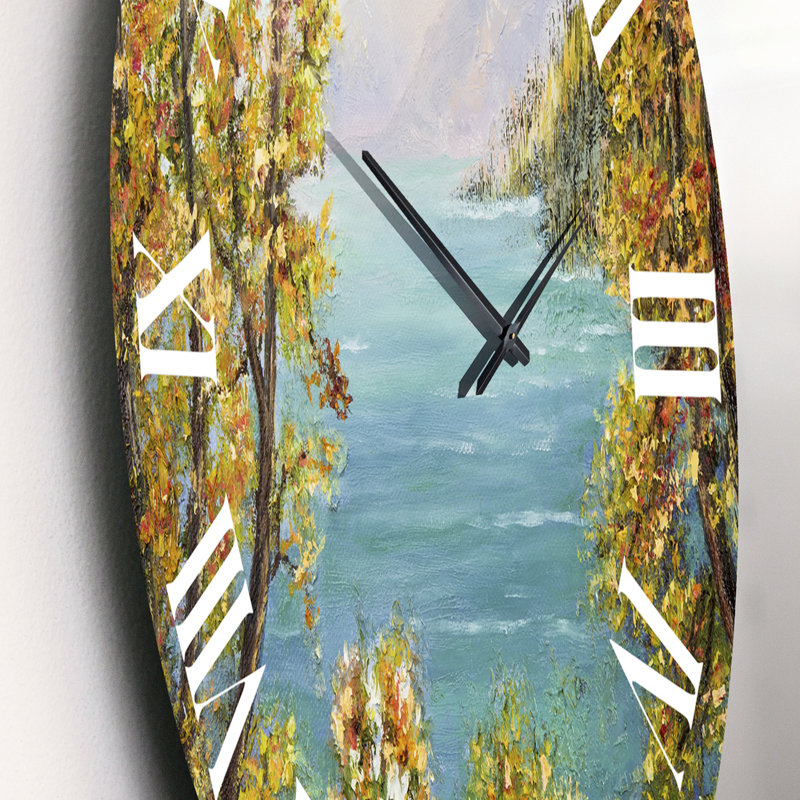 Terrace VIew By The Blue Ocean - Horloge murale nautique et côtière, Petit