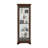 Mirrored 5 Shelf Gallery Curio Cabinet in Oak Brown