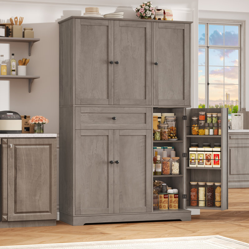 Garde-manger 68,1 po avec tablettes, Gris délavé