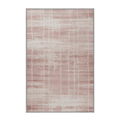 Machine Washable Abstract Gray Area Rug