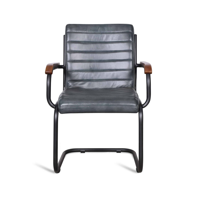 Carlissia 19.3cm H Leather Upholstered Metal Upholstered Back Accent, Grey