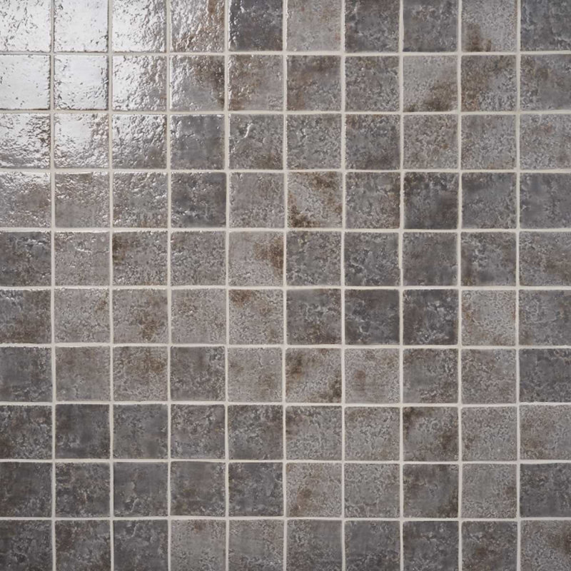 Luna 4.72 In. X 4.72 In. Glossy Textured Porcelain Floor And Wall Tile (4.48 Sq. Ft. / Case), Smoke Gray