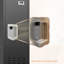 Armoire de rangement à 3 portes en acier avec miroir et crochets - Armoire de style classique pour plusieurs utilisateurs dans le bureau, l'école et la salle de sport (noir, rouge, gris, bleu)-121100031-121100029