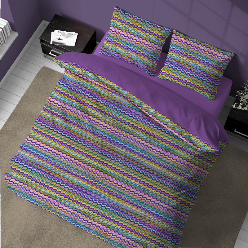 Cotton Chevron Duvet Cover Set with Pillowcases