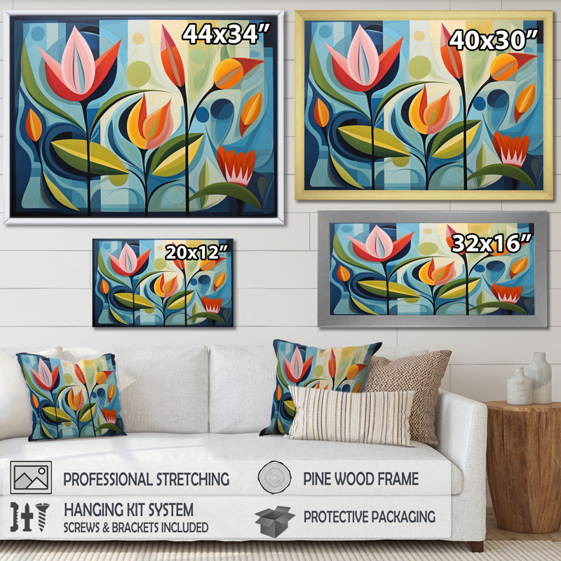 Green Mid Century Mod Nature II, reproduction d'art sur toile, Toile tendue, H 12 po x l 20 po x P 1 po, Sans cadre