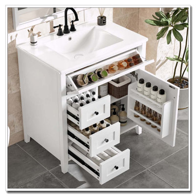 Meuble-lavabo de 30 po avec lavabo et grand rangement