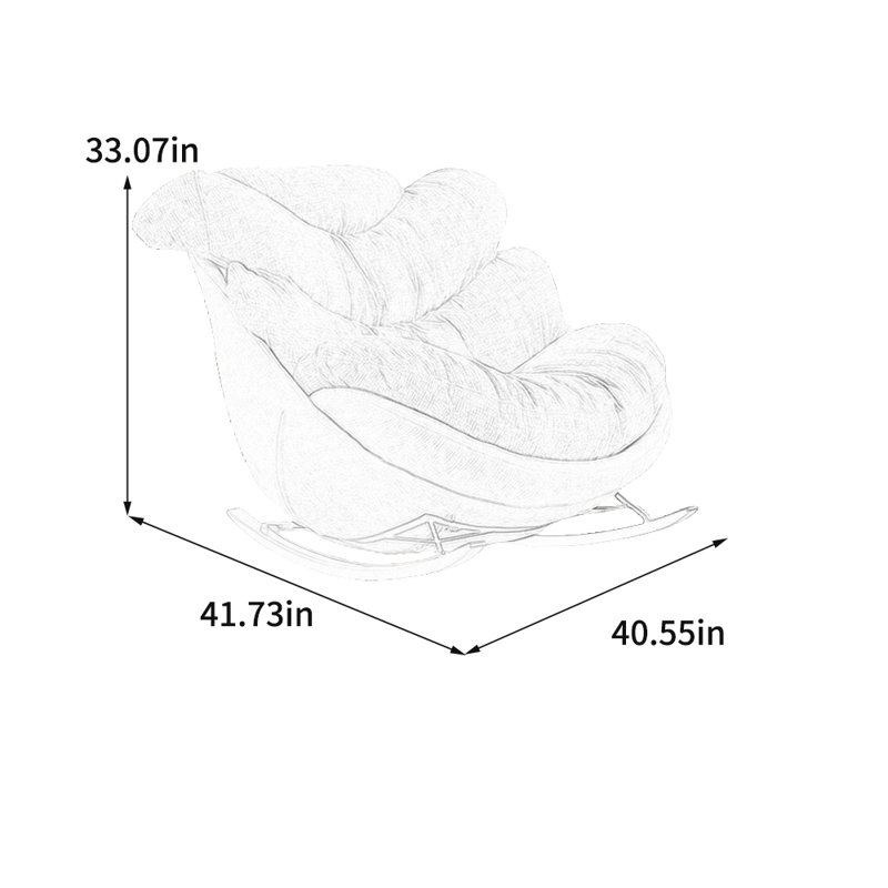 Chaise berçante ergonomique et minimaliste, Vert