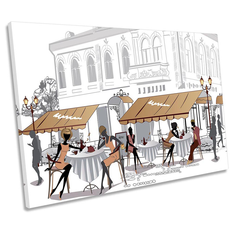 Caf Street Elegant - Wrapped Canvas Print, 81.3cm H x 121.9cm W x 4cm D