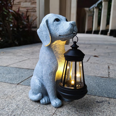 Statues de jardin solaire pour chien