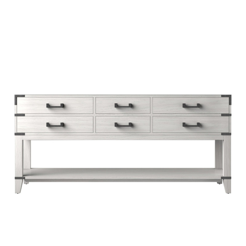 Meuble-lavabo double en chêne blanc 72 po X P 22 po D, Chêne blanc, 72"