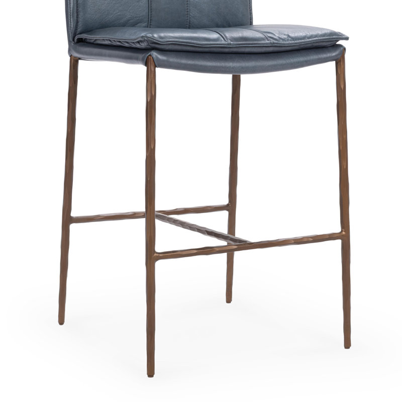 Mayer 26 Counter Stool Antique Brown, Ocean Blue, Counter Stool (27" Seat Height)