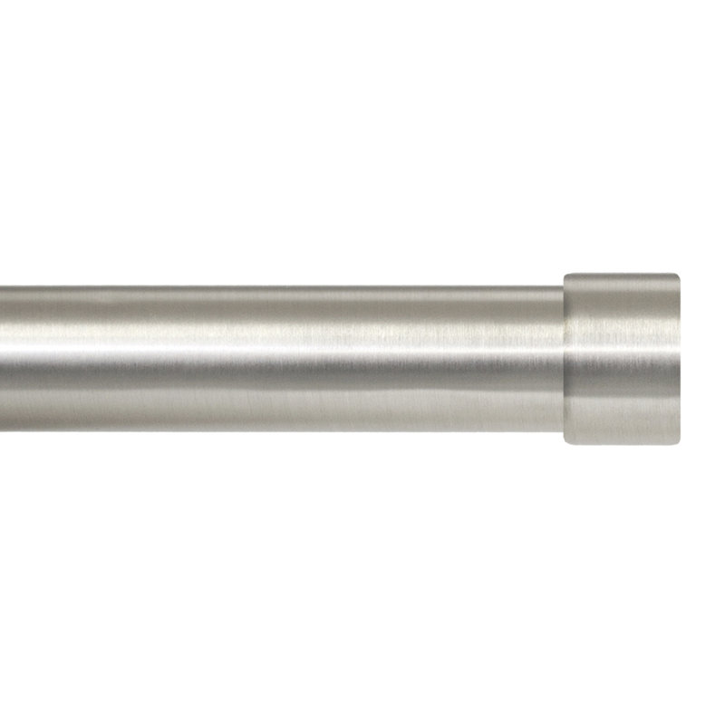 Tringle à rideaux simple réglable en acier Darrek, Nickel brossé plaqué