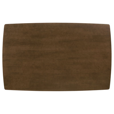 Rectangular Dining Table 47.25"L x 29.5"W x 30"H Solid Wood and MDF 1 Piece Brown Angled Legs with Retro Design