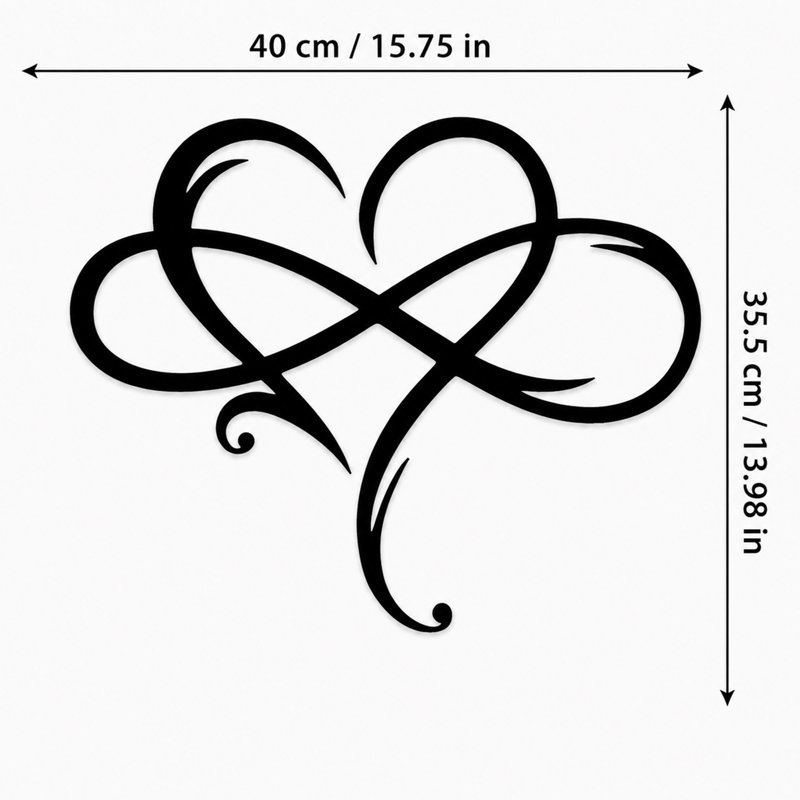 Infinity Heart Metal Wall Decor, Romantic Love Design