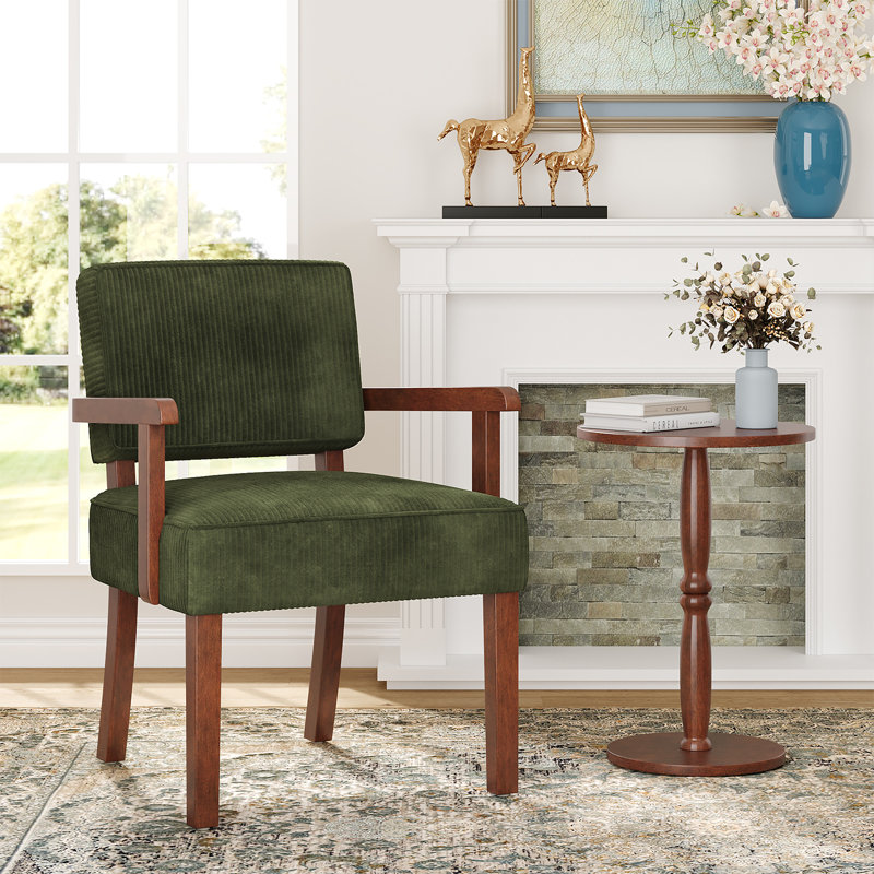 Fauteuil d'appoint Naethan, Green Corduroy