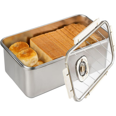 Boîte à pain hermétique en acier inoxydable de 1,5 gallon avec cadran de la date de fraîcheur, contenant de grande capacité de 5,8 litres pour le pain