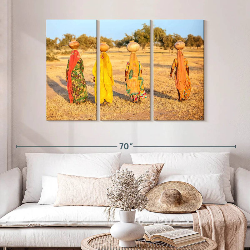 Leisha Rajasthani Water Women, 32" H x 50" W
