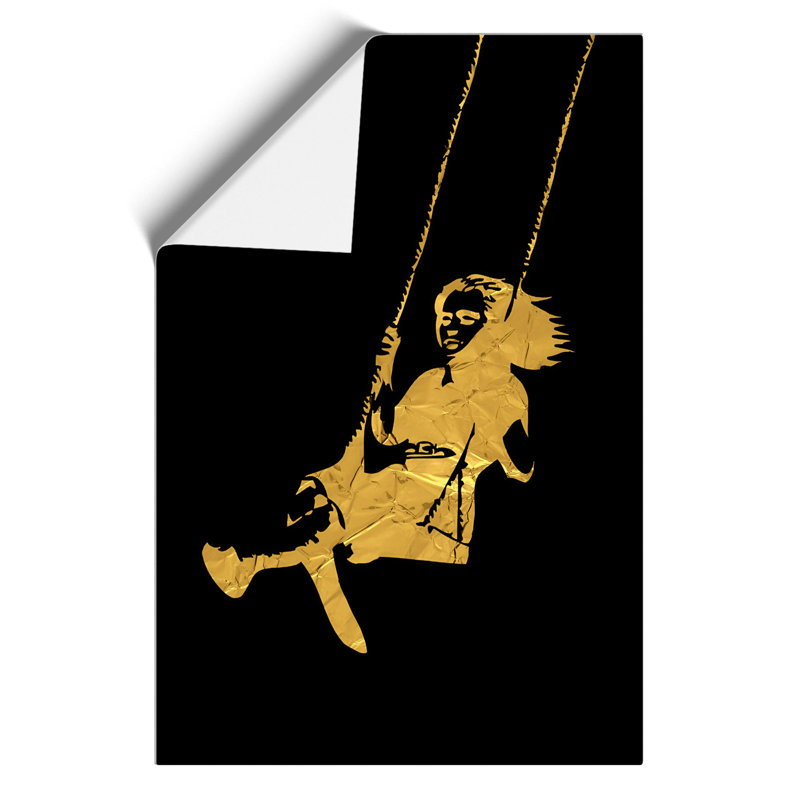 Banksy Girl on Swing - Unframed Graphic Art, 42cm H x 30cm W x 0.1cm D