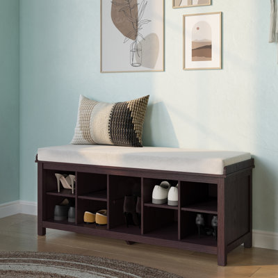 John Louis Home Solid Wood Shoe Storage Bench