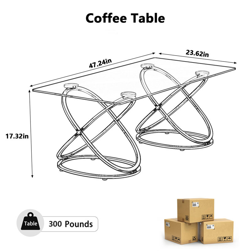 Table basse Modern, Doré