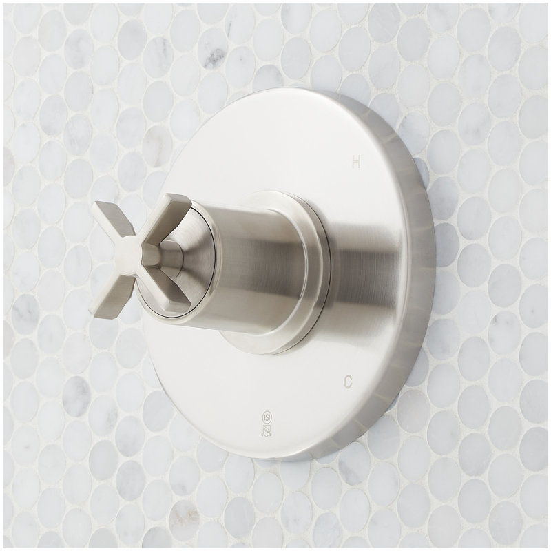 Vassor Pressure Balance Shower System with Slide Bar and Hand Shower - Brushed Nickel, Brushed Nickel