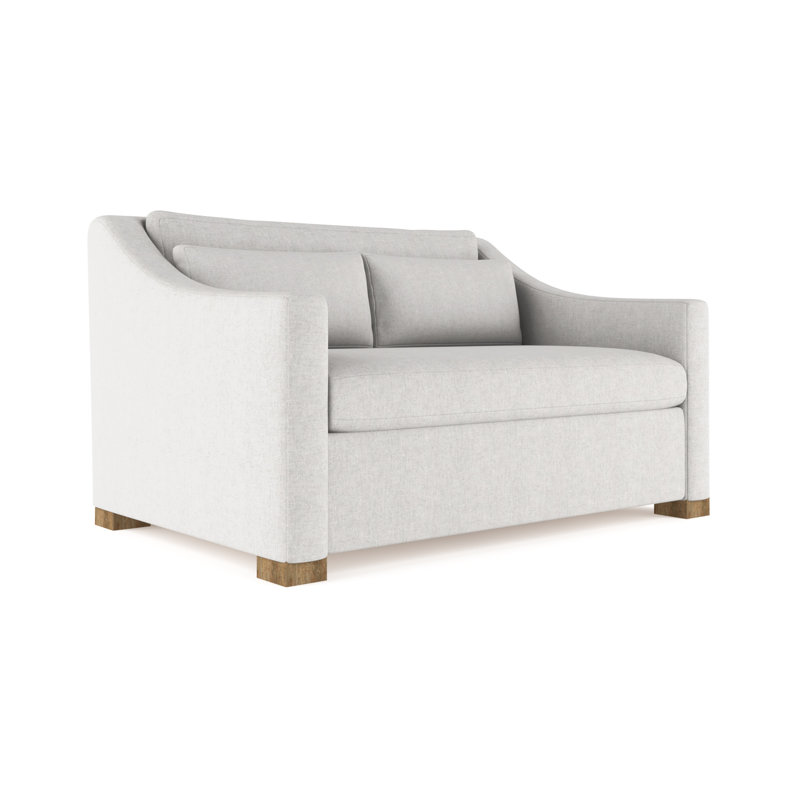 Causeuse Crosby, Velours moelleux argenté, H 32,5 po x l 60 po x P 43 po, Ébène