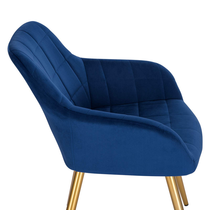 Palumbo Upholstered Dining Chair, Ocean Blue, Gold