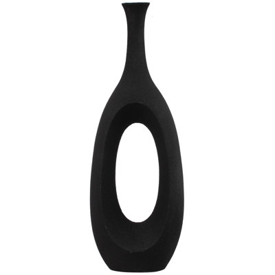 Frosted Black Fiberglass Tall Floor Vase - Decorative Vase For Modern Home Decor, Perfect For Living Room, Home Office, Bedroom, Kitchen, Coffee Bar, Farmhouse Decor, And Wedding Centerpieces