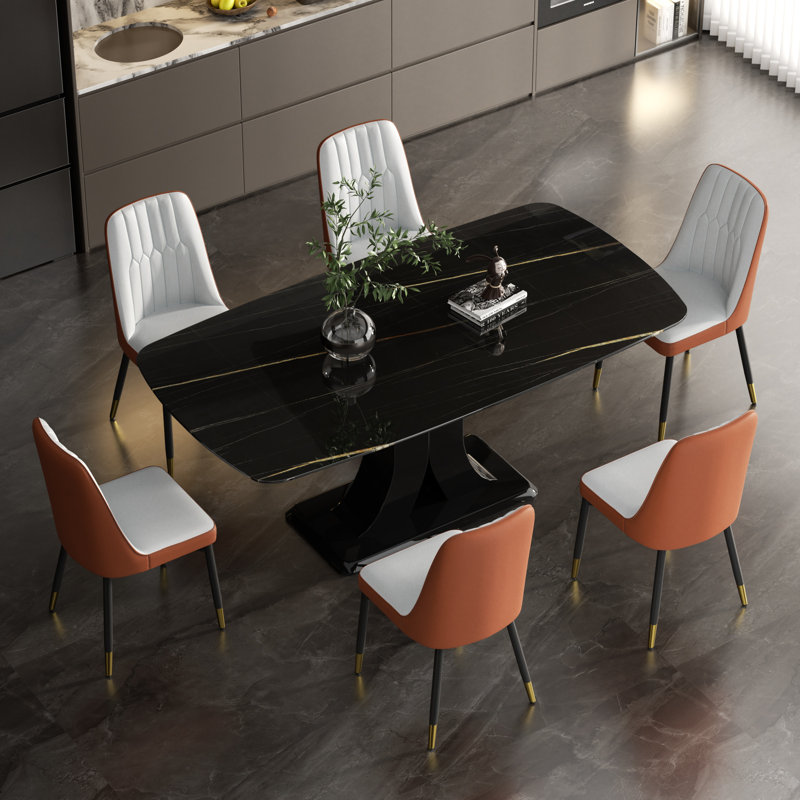 Ensemble repas pour 6 personnes, Brun / Gris clair, Noir, 7