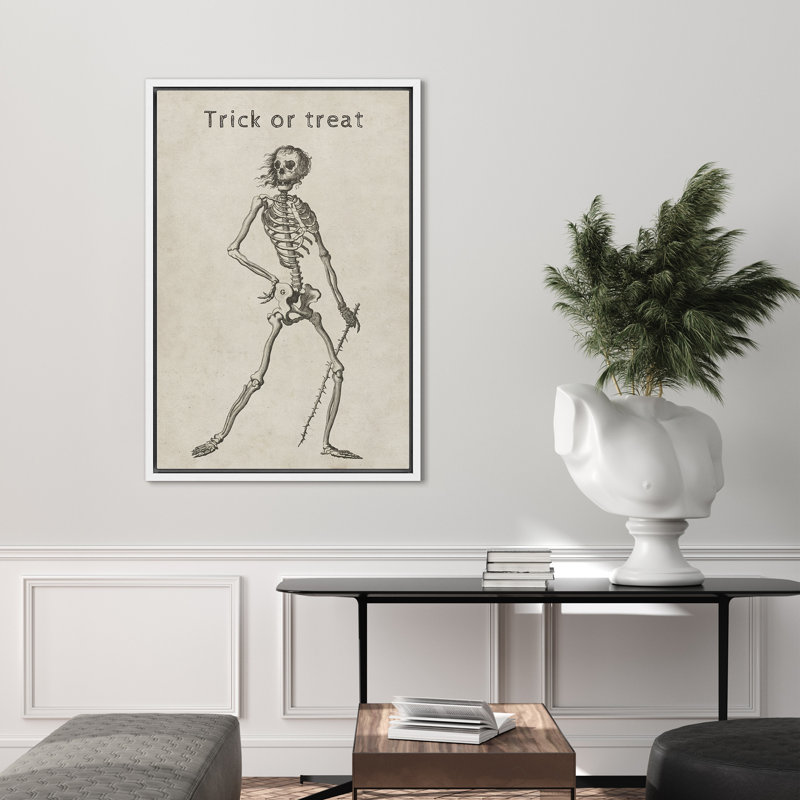 «Moody Skull Trick Or Delect», croquis humoristique, gothique, crâne sombre, croquis, illustrations, art moderne, rustique