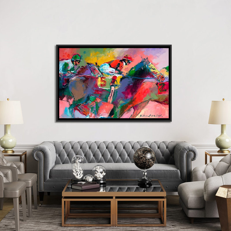 « course 2 » par richard wallich, reproduction d’art sur toile, H 40 po x l 60 po x P 1,5 po, Toile avec cadre noir