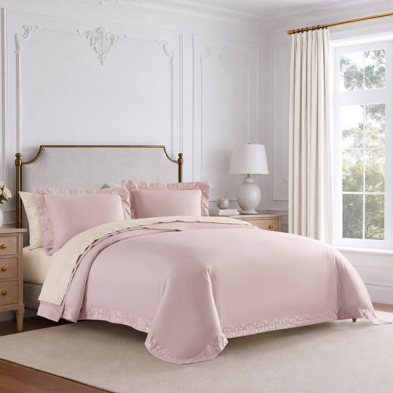 Ariane Duvet Cover Set, King, Pink