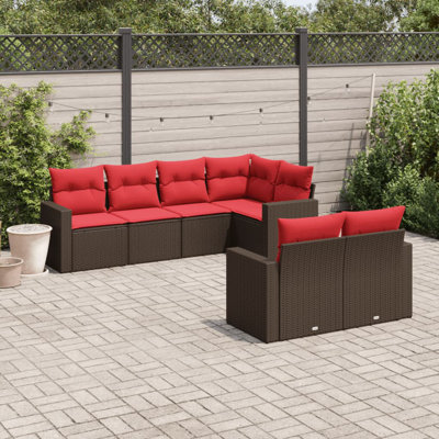 Ensemble de canapé de patio avec coussins 7 pièces Vidaxl
