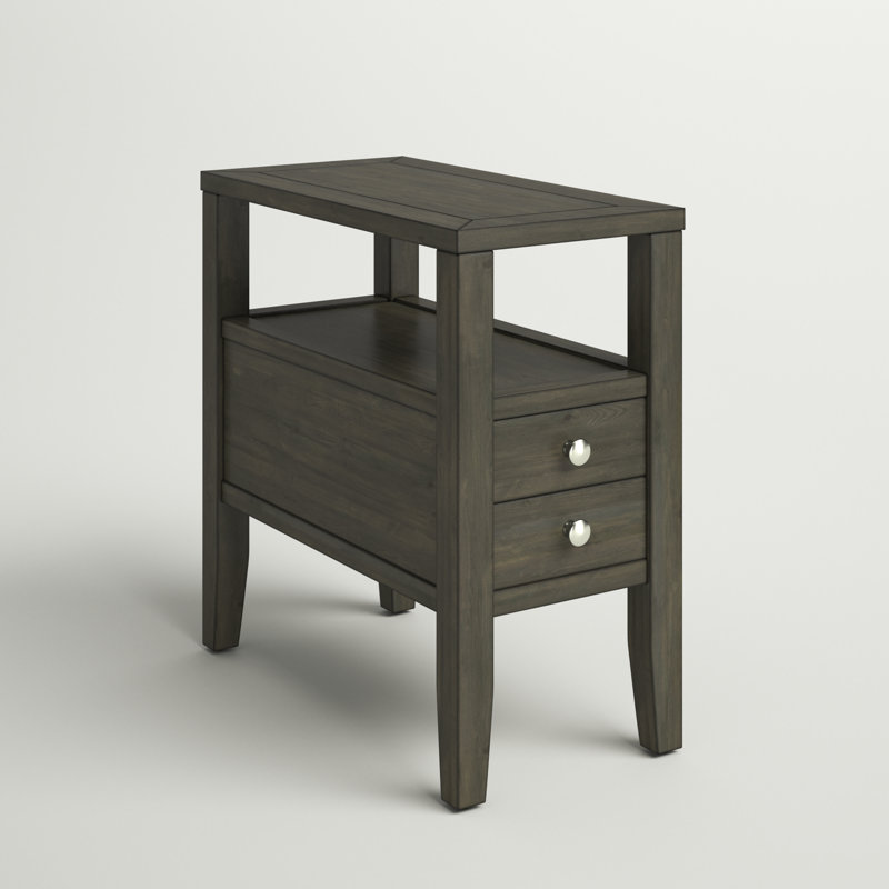 Table de bout avec rangement Gahagan, Gris