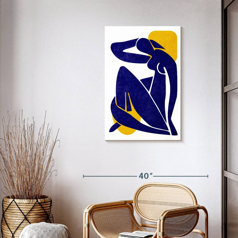 Silhouette de femme abstraite sur toile, H 36 po x l 24 po x P 1,25 po