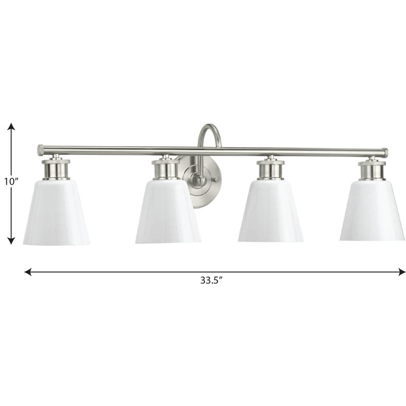 Éclairage pour meuble-lavabo à intensité variable Hollymead, Nickel brossé