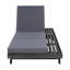Ensemble de chaises longues, espace disponible sur un côté, bois d'acacia massif noir avec coussin de détente (gris foncé et triple pli) - version crème assortie disponible-1759417553