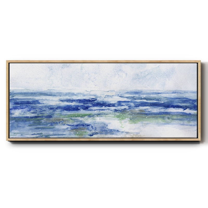 Soft Ocean Waters I- Framed Canvas