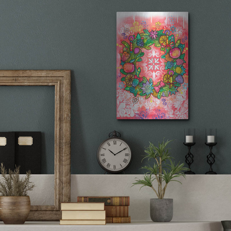 The Holiday Aisle® «Citrus Wreath» par Dean Russo, art mural en métal, H 16 po x l 12 po