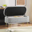 Banc de rangement ovale pour la chambre à coucher au bout du lit, repose-pieds avec rangement et repose-pieds
