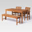 Bictor 4 - Person Acacia Patio Dining Set with Rectangular Table-90563279