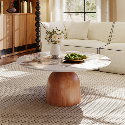 Colorful Faux Marble Coffee Table Modern Center Table