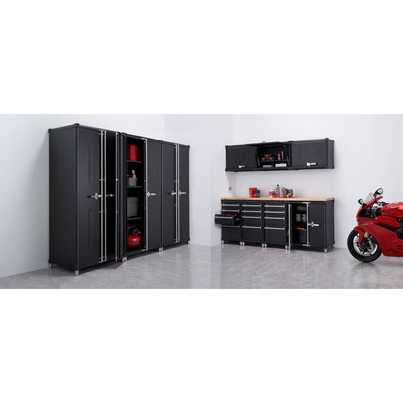 Ensemble de 11 tiroirs de garage en acier massif de calibre 18 avec plateau en bois massif TRINITY PRO