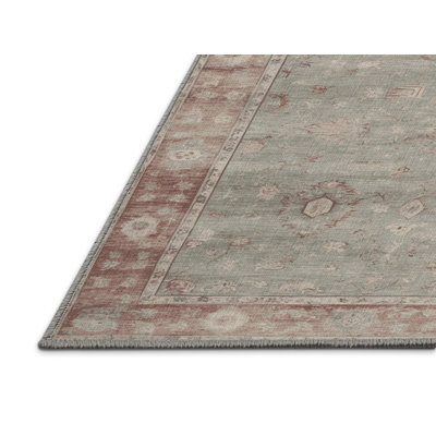 Machine Washable Overdyed Gray Area Rug