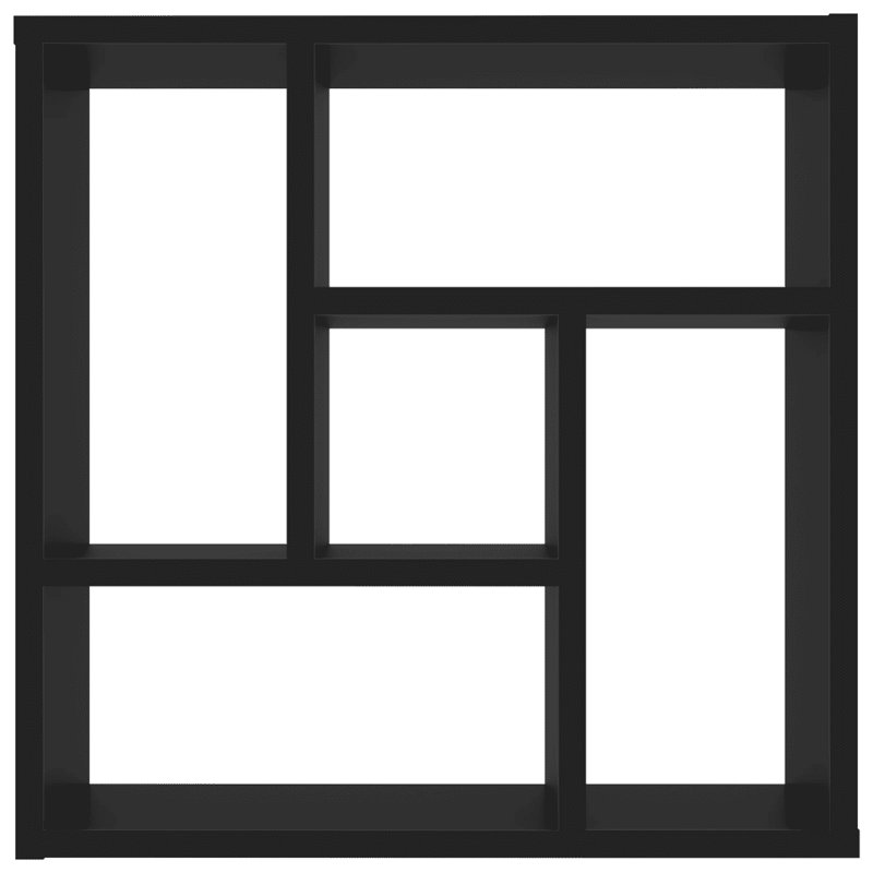 Wall Shelf 45.1x16x45.1 cm Engineered Wood, Black