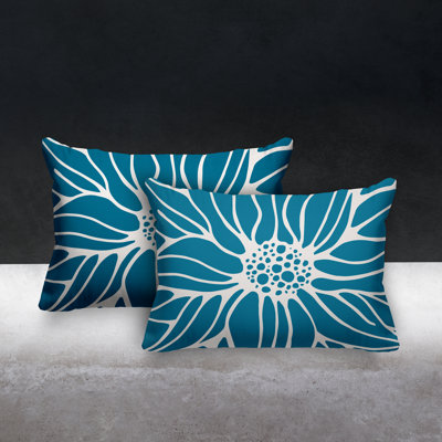 Polyester/Polyester Blend Lumbar Rectangular Indoor/Outdoor Pillow Cover & Insert