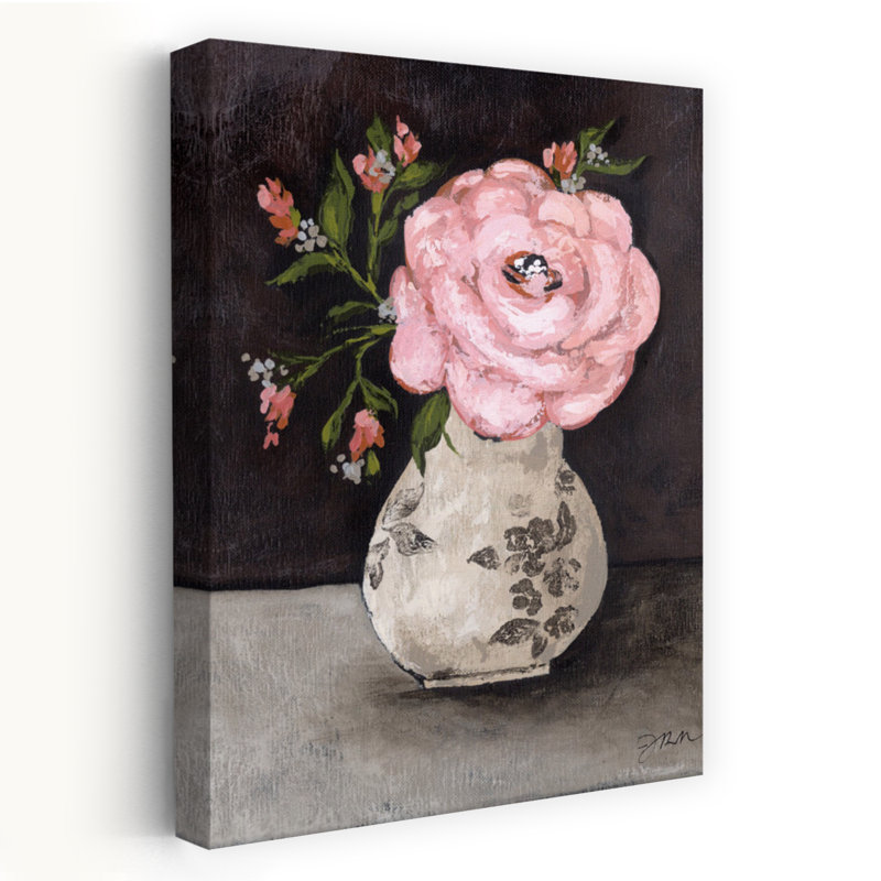 Art floral rétro rétro à l'ancienne, H 48 po x l 32 po