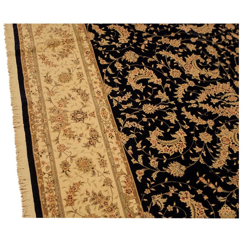 Wool Oriental Area Rug in Navy